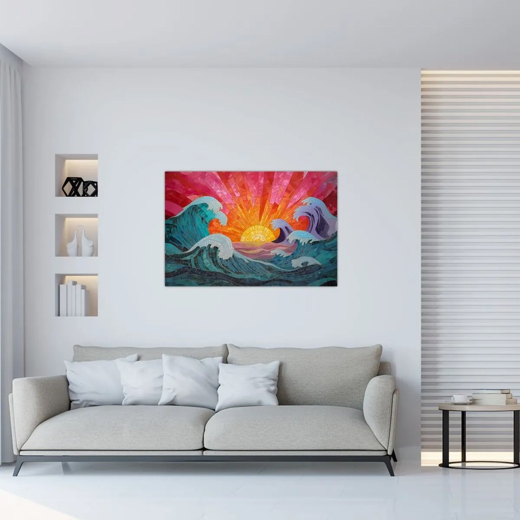 Obraz - Mozaika vĺn (90x60 cm)
