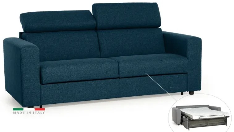 Rozkladacia pohovka na každodenné spanie TAVOLA, tm. modrá (penelope 27)