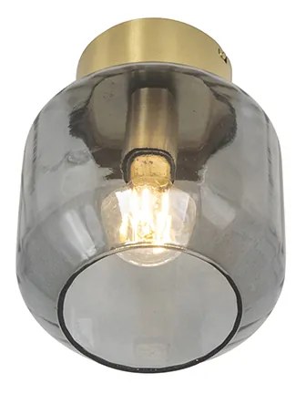 Inteligentné stropné svietidlo mosadzné s dymovým sklom vrátane Wifi A60 - Stiklo