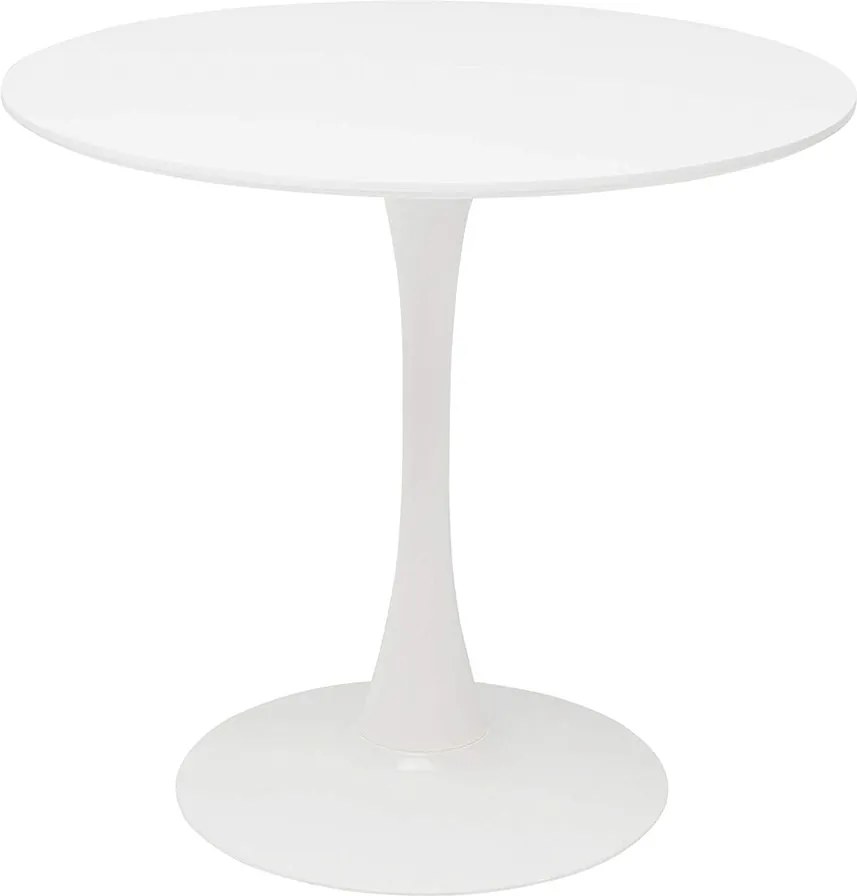 Jedálenský stôl, okrúhly, biela matná, REVENTON