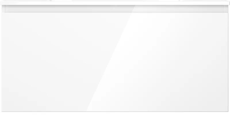 Mexen Orio, kúpeľňová skrinka 100 cm s umývadlom Vela, 1 zásuvka, biela lesklá, 91A10-10047-1-BF00-W23M00