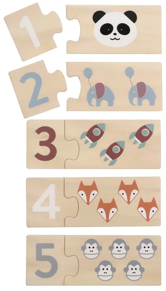 Drevené detské puzzle (počet dielikov 20) Numbers – Kindsgut