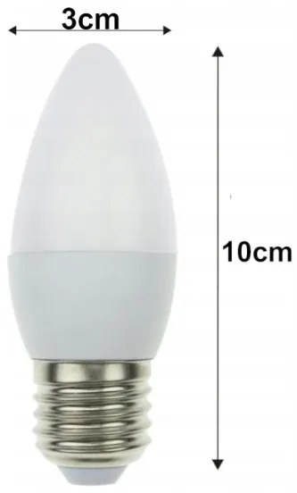 6x LED žiarovka - ecoPLANET - E27 - 10W - sviečka - 880Lm - studená biela