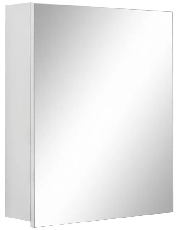 Biela nástenná kúpeľňová skrinka so zrkadlom Støraa Wisla, 60 x 70 cm