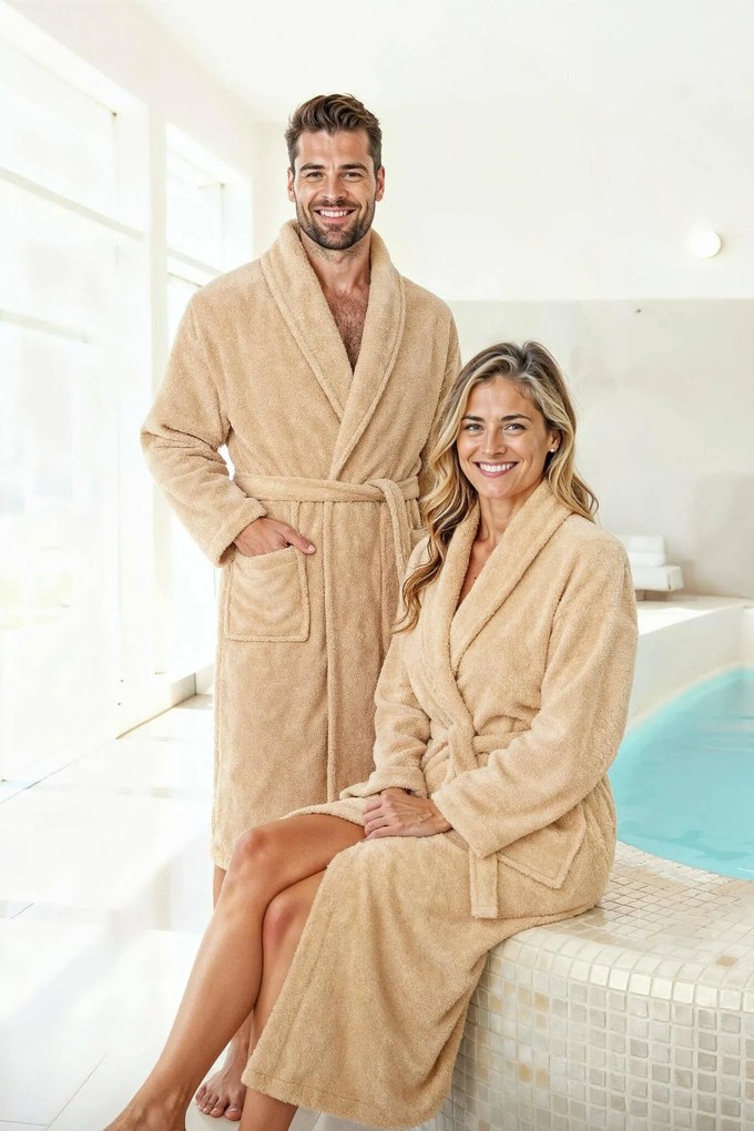 Froté župan PRESTIGE béžový Veľkosť: XXL
