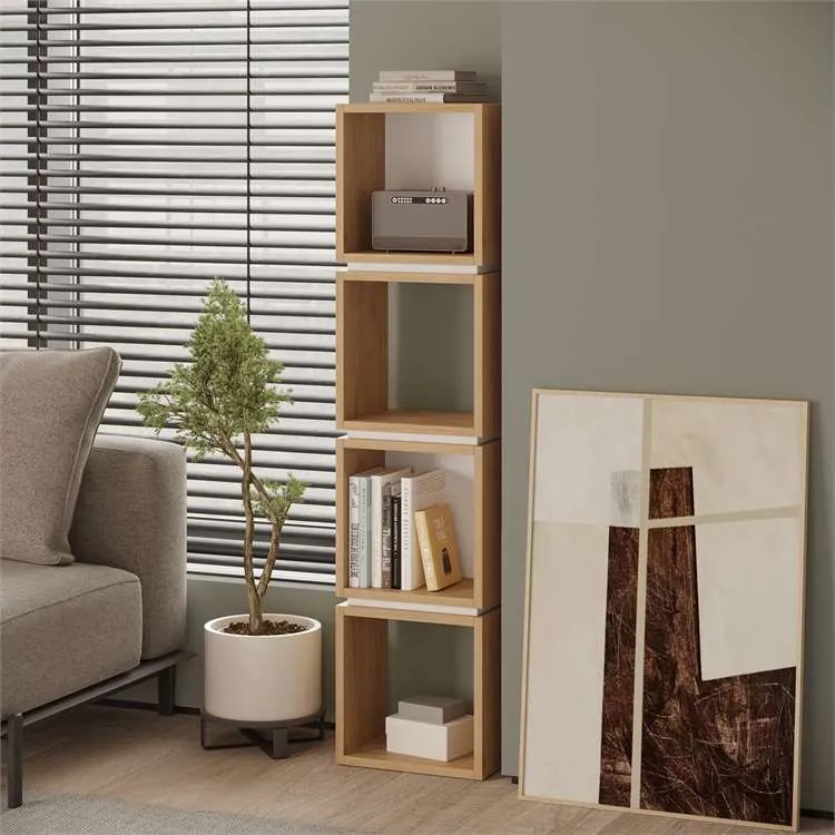 Knižnica Houseland Lofty 4 dub safírový/biely