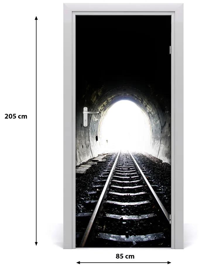 Fototapeta samolepiace dvere koľaje tunel 85x205 cm