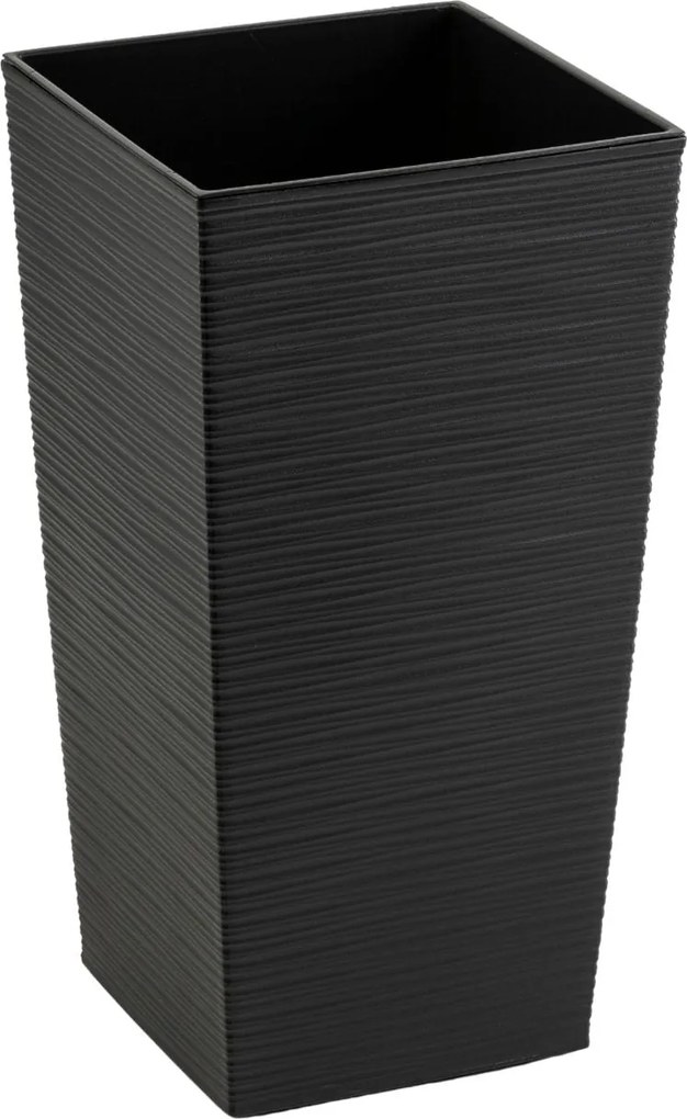 PLASTOVÝ KVETINÁČ PORTO RIFLO 46X25X25 CM ČIERNA