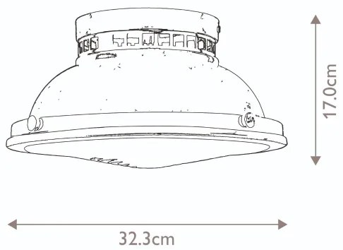 Hinkley HK-AMELIA-F-M-RB - Stropné svietidlo AMELIA 2xE27/40W/230V čierna/bronzová
