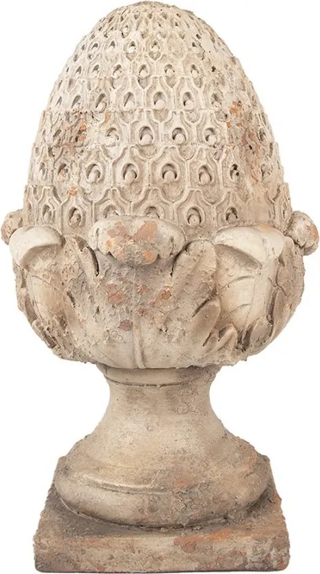 Béžová antik dekorácia šiška na podstavci - 27*27*45 cm