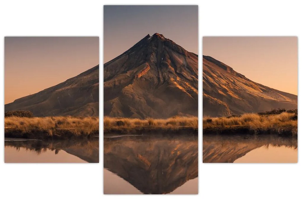 Obraz odrazu hory Taranaki, Nový Zéland (90x60 cm)