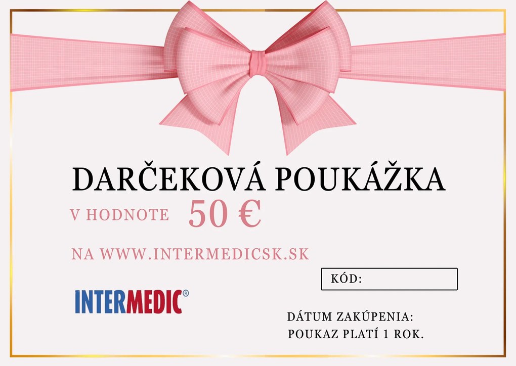 INTERMEDIC SK Darčeková poukážka v hodnote 50 €