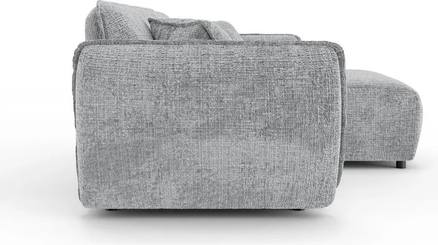 Svetlosivá ženilková rohová pohovka (pravý roh/s leňoškou) Nelia – Ropez