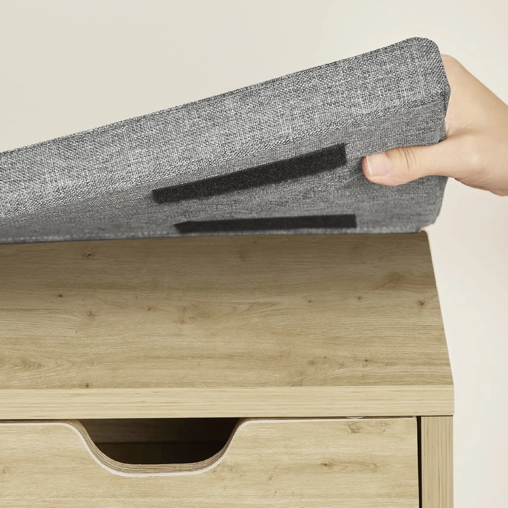 Botník s lavicou so sivým sedákom a zásuvkou TAYLOR ARTISAN 104x30x48 cm, biely