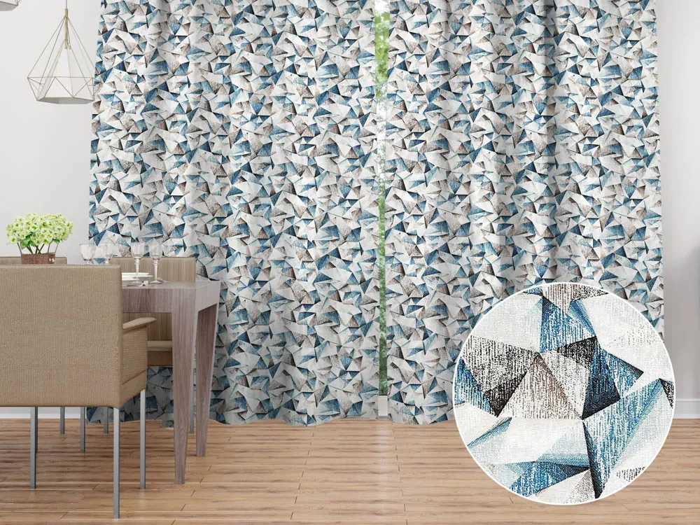 Biante Dekoračný záves Porto PRT-007 Modro-hnedé kryštály - šírka 130 cm 130x220 cm
