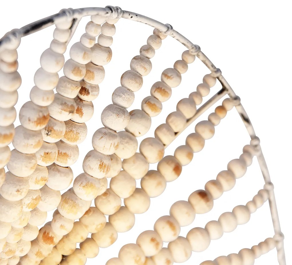 Orientálna nástenná lampa béžová s korálkami - Moti