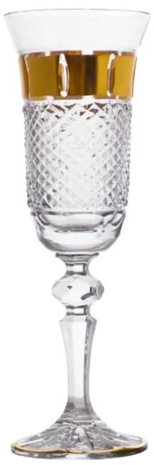 Bohemia Crystal Ručne brúsené poháre na šampanské 150 ml (sada 6 kusov