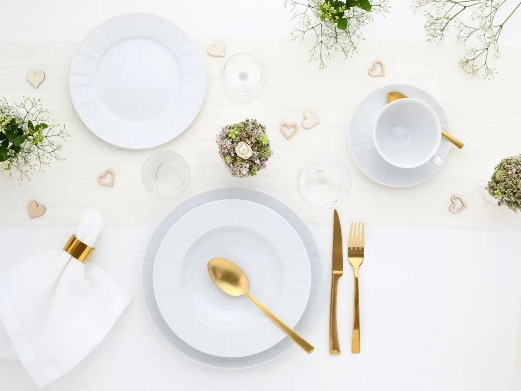 Jedálenský servis (12 dielov) Barcelona, biely