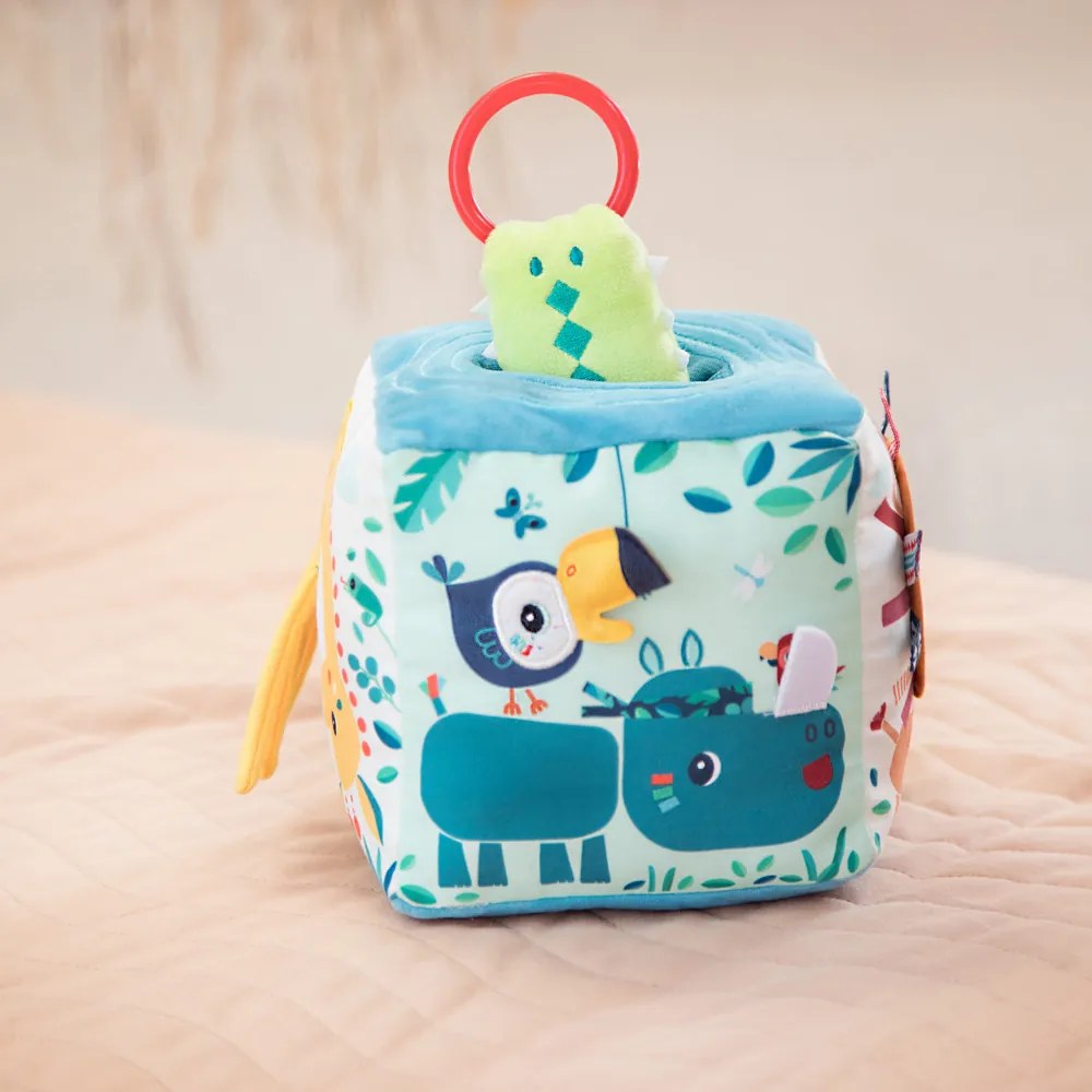 Lilliputiens - textilná kocka s aktivitami - džungľa