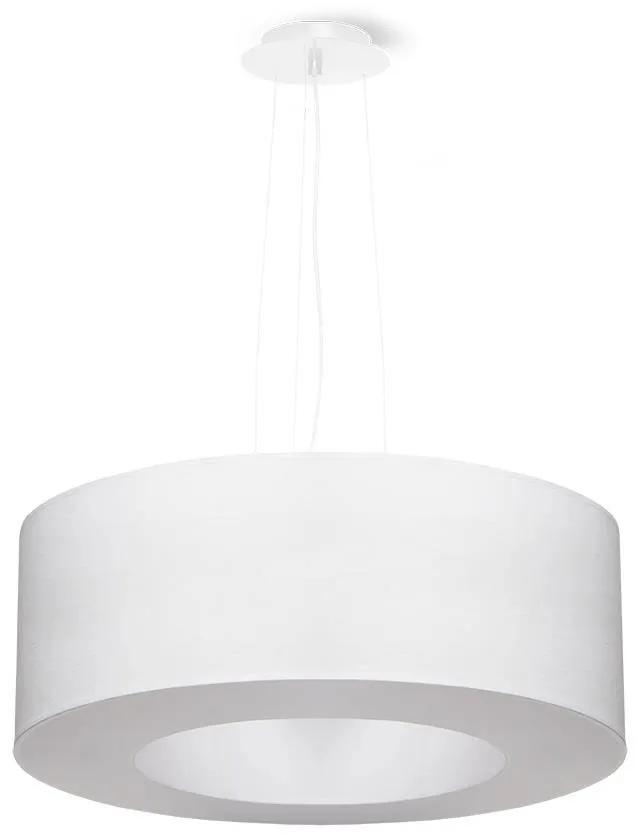 Závesné svietidlo Saturno, 1x biele textilné tienidlo, (biely plast), (fi 50 cm)