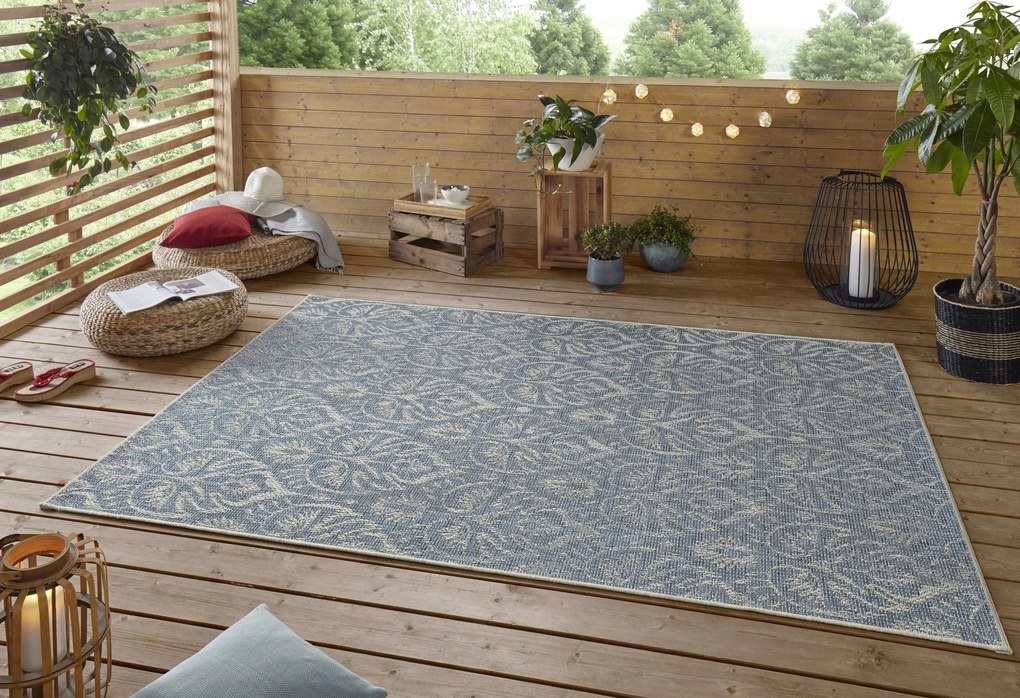 NORTHRUGS - Hanse Home koberce Kusový koberec Jaffa 103891 Azurblue / Taupe - 140x200 cm