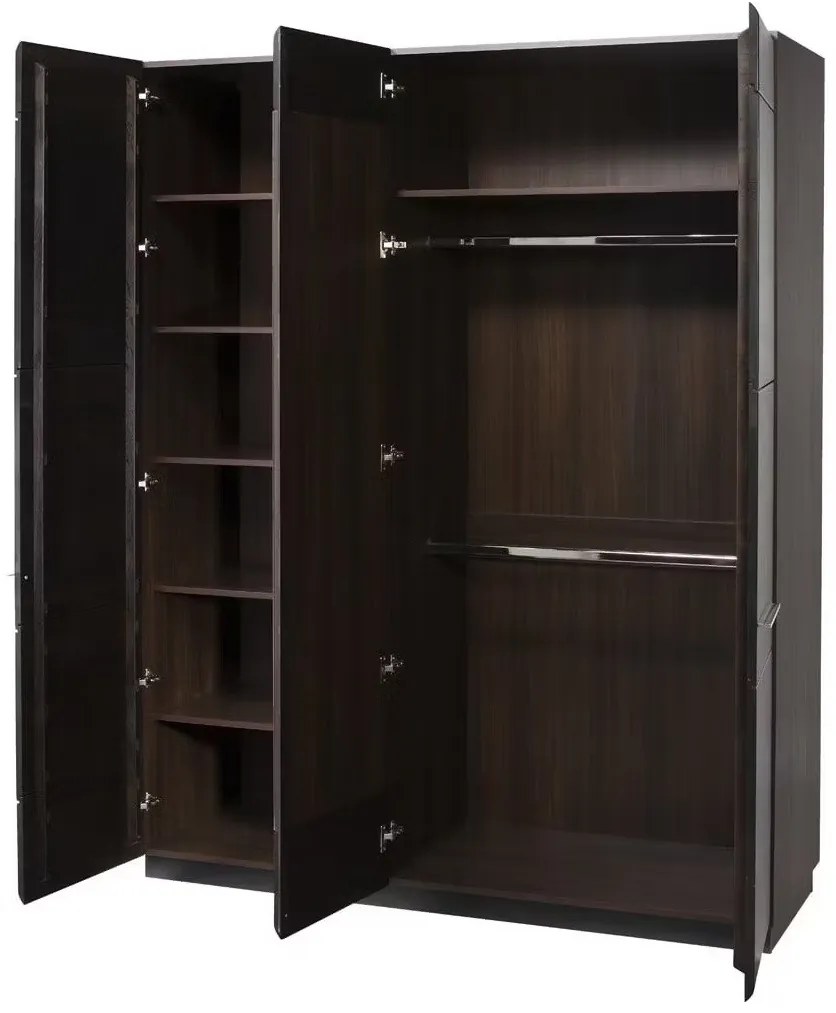 Šatní skříň Porti 73 165 cm z masivu dub čokoládový