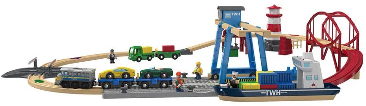 Playtive Drevená železničná súprava, 63-dielna (100356666)