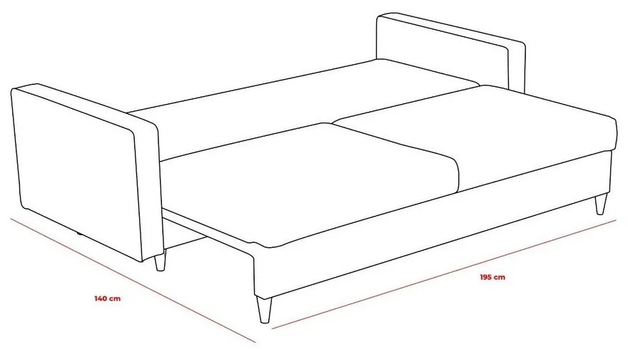 Svetlohnedá rozkladacia pohovka 210 cm Eva – Balcab Home