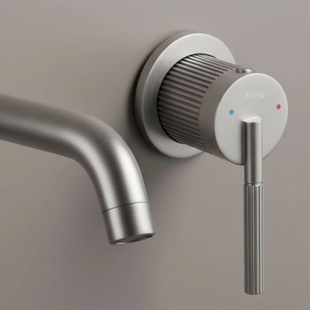 Rea Argon, umývadlová batéria pod omietku + montážny systém BOX, brúsená oceľ, REA-B3912