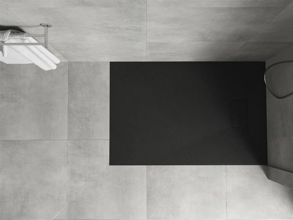 Mexen Hugo, SMC obdĺžniková sprchová vanička 130 x 70 cm, čierna matná, 42707013