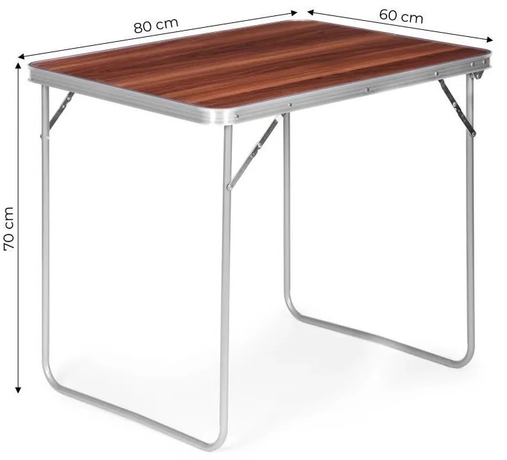 Skladací cateringový stôl 80x60 cm s imitáciou dreva