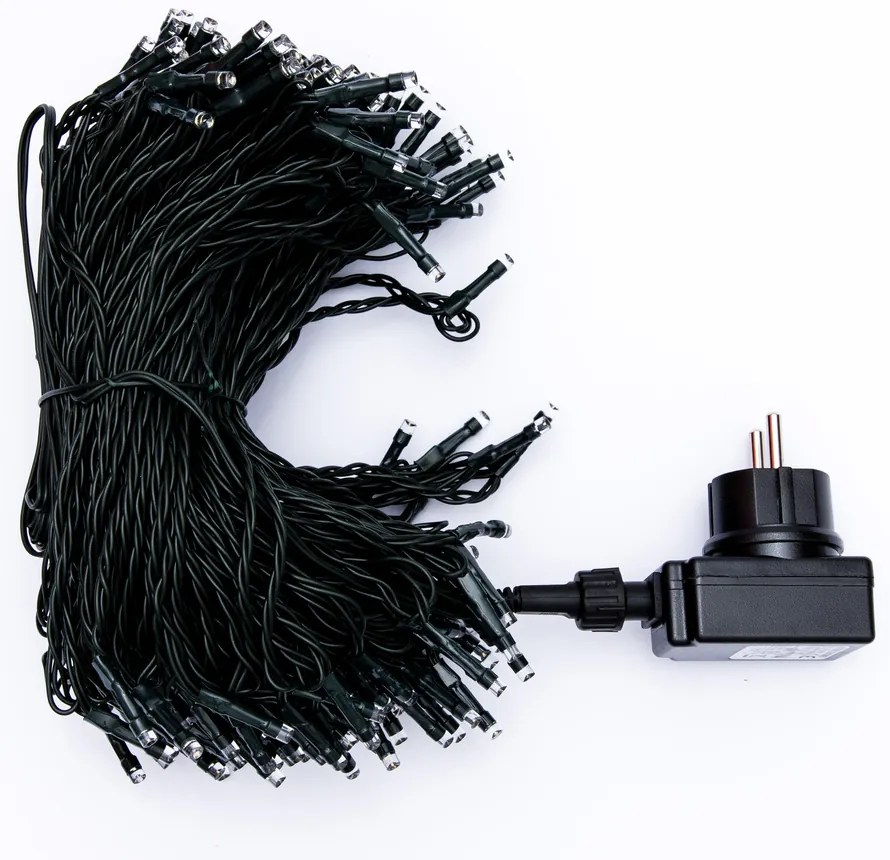 DECOLED LED světelný řetěz ELSLN, 40 m, 200 ledově bílých diod, IP44, vč. zdroje