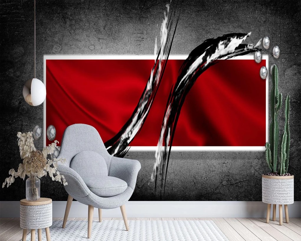 Gario Fototapeta Geometrické zloženie v červenej farbe Materiál: Vliesová, Rozmery: 300 x 210 cm