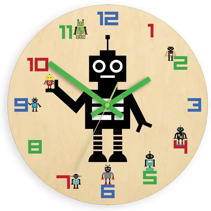 Dětské nástěnné hodiny Ami Robot 30 cm vícebarevné