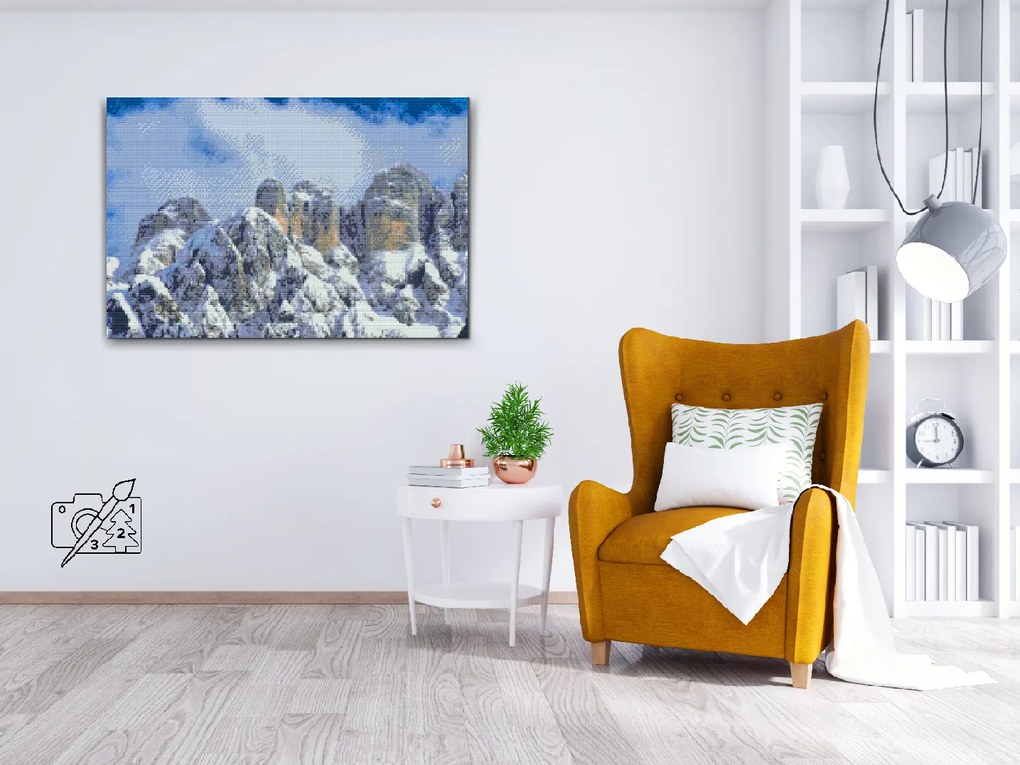 Gario Diamantové maľovanie Monte Civetta, Dolomity Rozmery: 80 x 60 cm, Rámovanie: S vnútorným rámom, Diamanty: Štvorcové