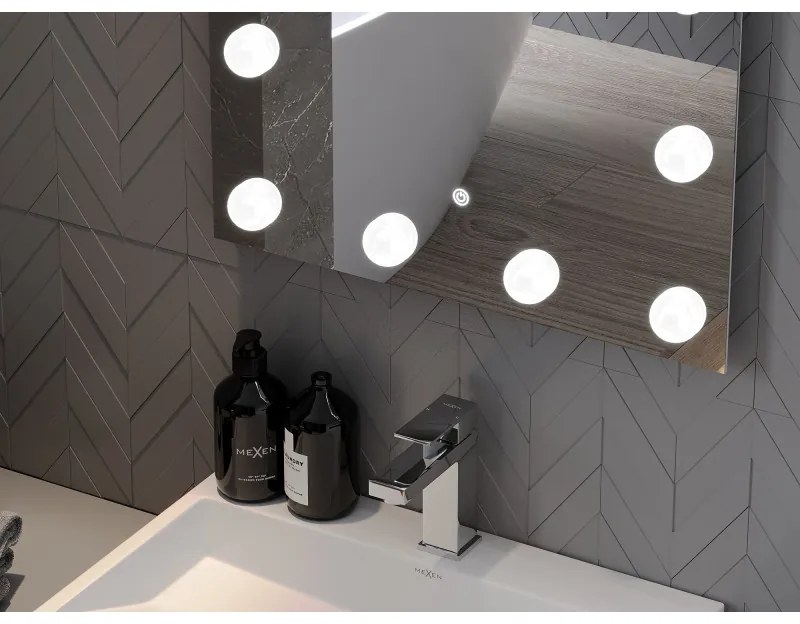 Mexen Dona, LED kúpeľňové zrkadlo s podsvietením 60 x 80 cm, 6000K, ochrana proti zahmlievaniu, 9818-060-080-611-00