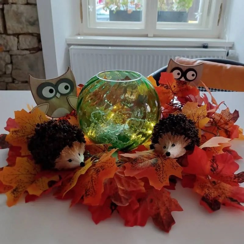 DECOLED Drevená dekorácia, sova, 8,5x4x16 cm