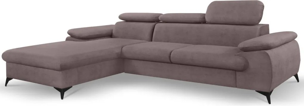 Rohová sedacia súprava Scala, staroružová látka,ľavý roh