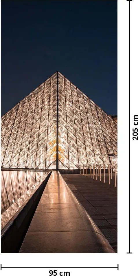 Fototapeta na dvere - Louvre v noci (95x205cm)