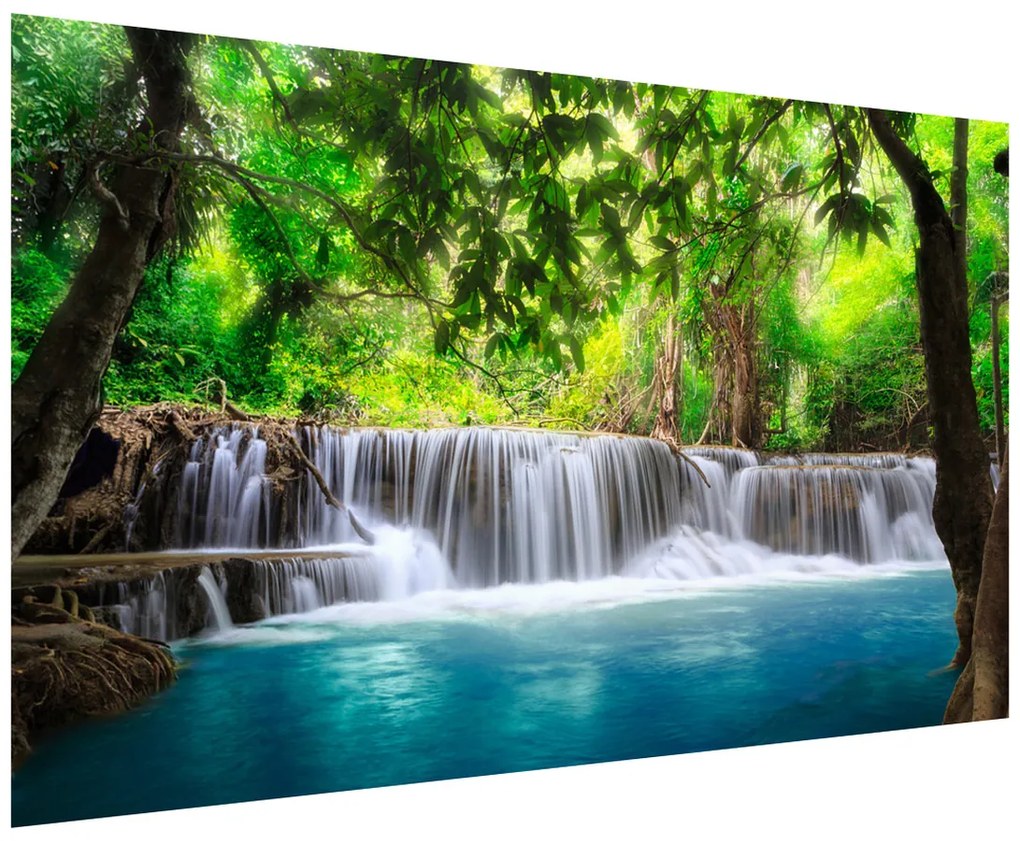 Gario Fototapeta Číry vodopád v džungli Veľkosť: 110 x 200 cm, Materiál: Samolepiaca