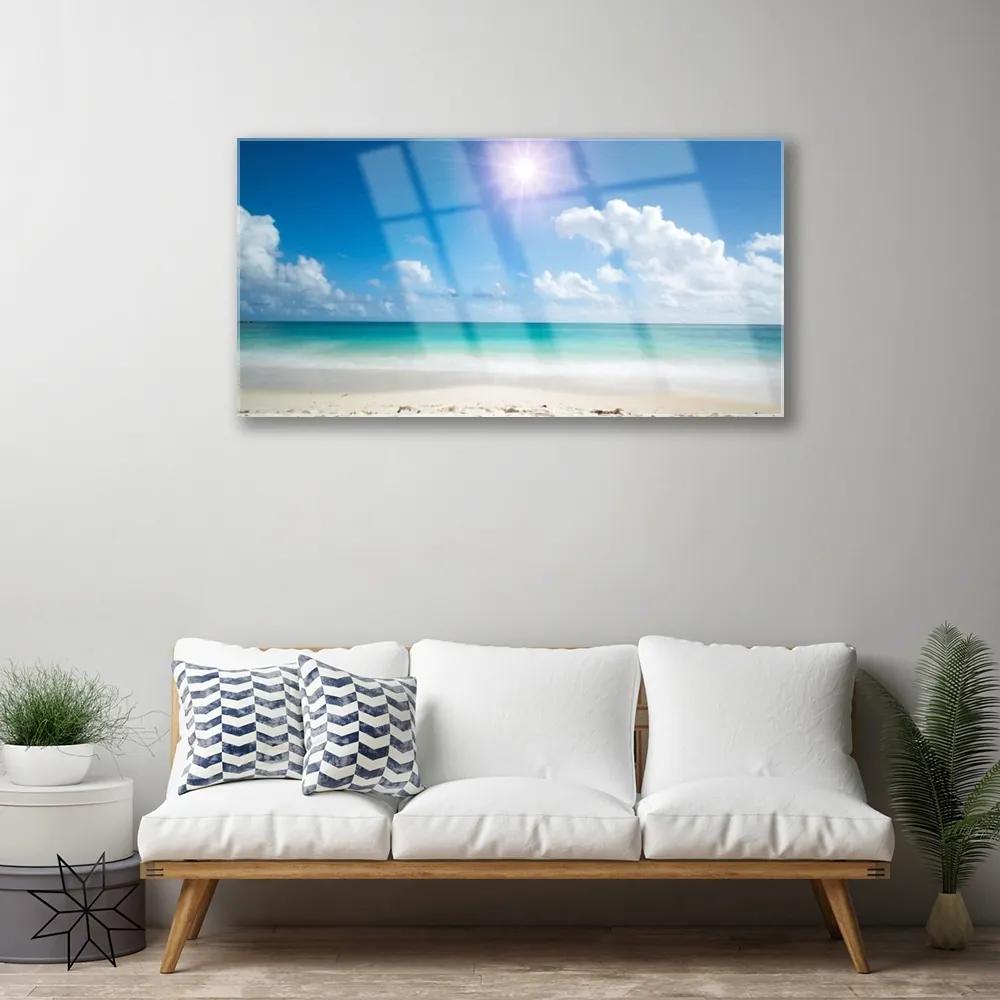 Obraz na akrylátovom skle More pláž slnko krajina 100x50 cm