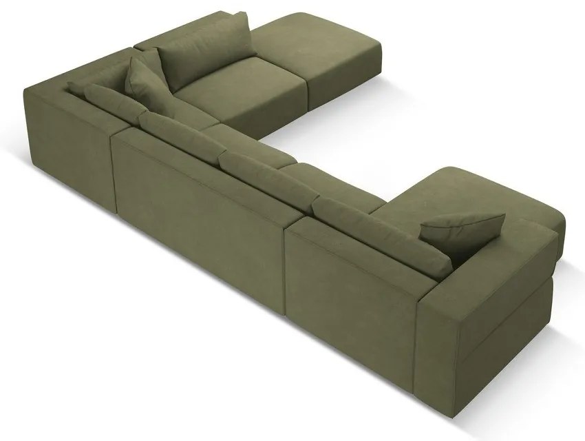 Svetlozelená rohová pohovka do "U", pravý roh Esther - Milo Casa