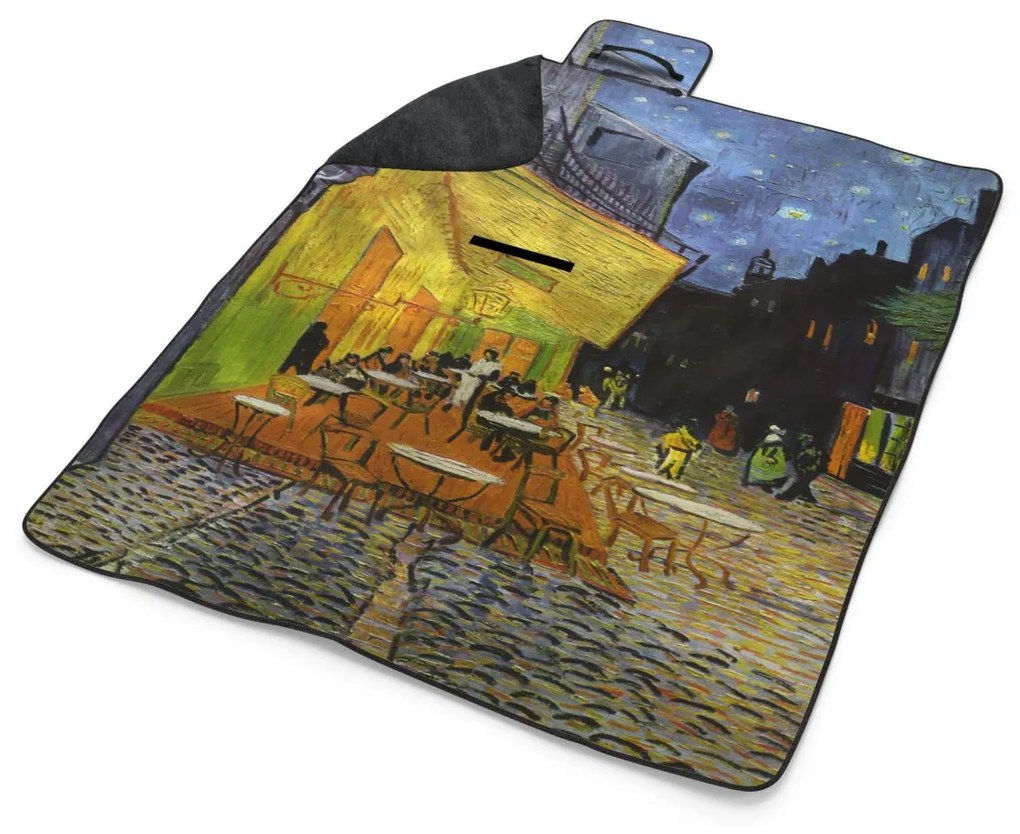 Sablio Plážová deka Terasa kaviarne v noci - Vincent van Gogh: 200x140 cm