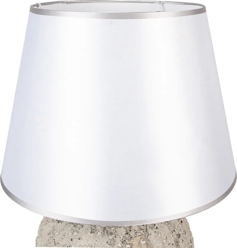 Šedá terakotová stolní lampa Teracci se stříbrným stínidlem - Ø 35*59cm