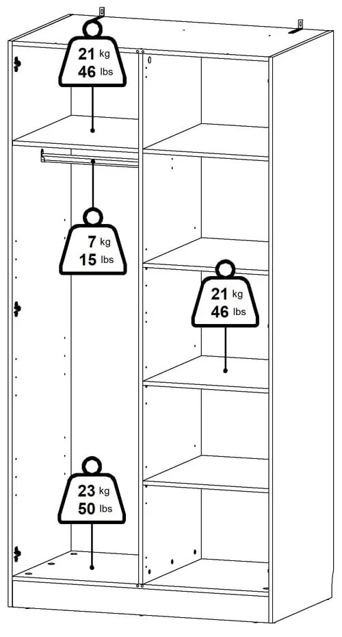 Šatníková skriňa v dekore duba v prírodnej farbe 99x200x62 cm Billund – Tvilum