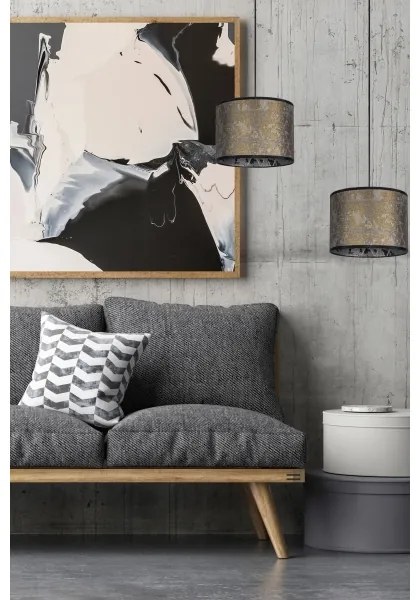 Luster na lanku REZO 3xE27/60W/230V zlatá/tyrkysová