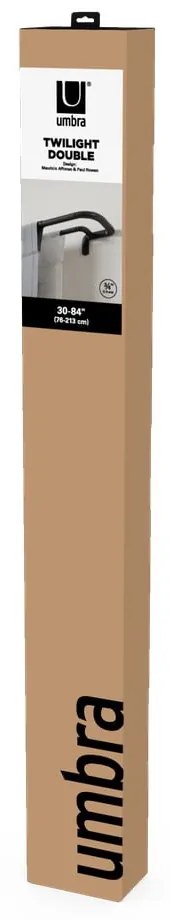 Oceľová roztiahnuteľná dvojitá garniža 76 - 213 cm Twilight – Umbra
