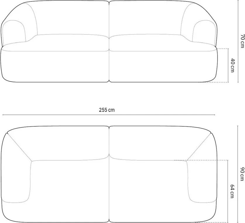 Zelená zamatová pohovka 255 cm Campi – Cosmopolitan Design