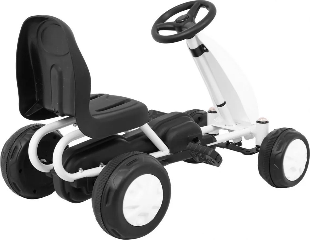 Ramiz Prvá pedálová motokára pre batoľatá Biela + reťazový pohon + kolesá s gumou
