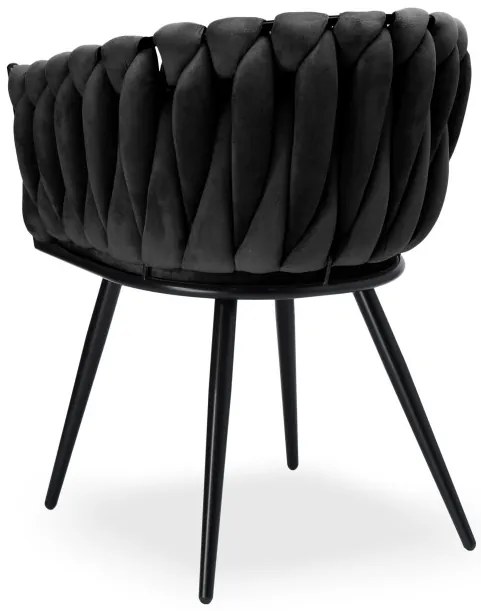 Jedálenská stolička ASTON zamatová, čierna